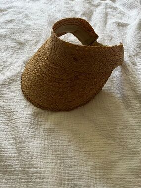 Aerie Woven Straw Visor - Light Brown Summer Sun Hat